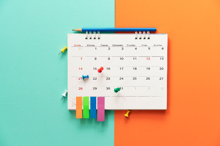 Profissional autônomo montando calendário editorial