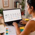 profissional autônoma cuidando do conteúdo e fazendo carrossel PDF pro Linkedin